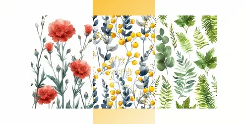 Watercolor Flora Patterns generated by midjourney