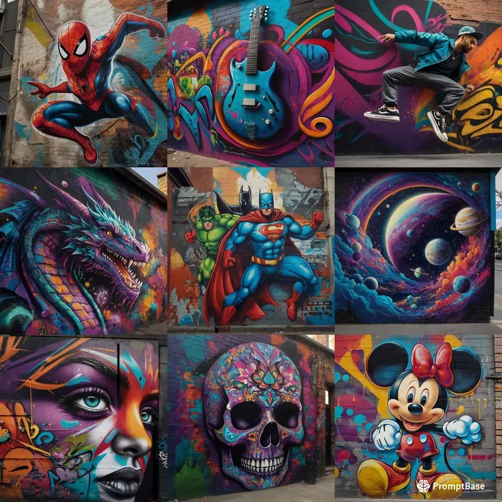 Dynamic Street Art Graffiti Designs