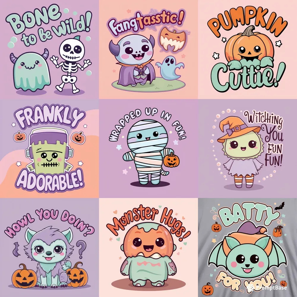 Adorable Kawaii Halloween Monsters