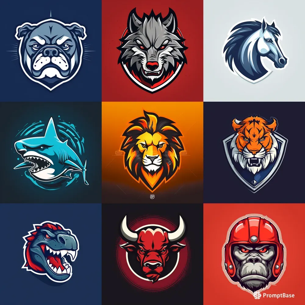 Animal Sport Team Logo Emblems