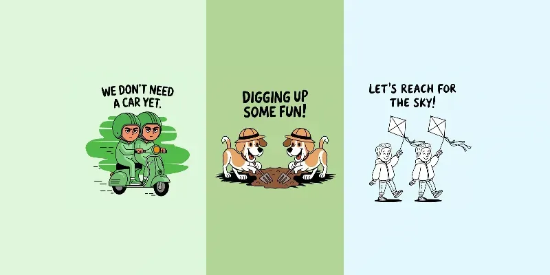 Twin Mischief Illustrations With Text generated by undefined