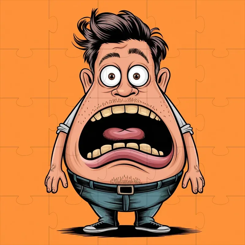 Comical Exaggerated Surprised Characters