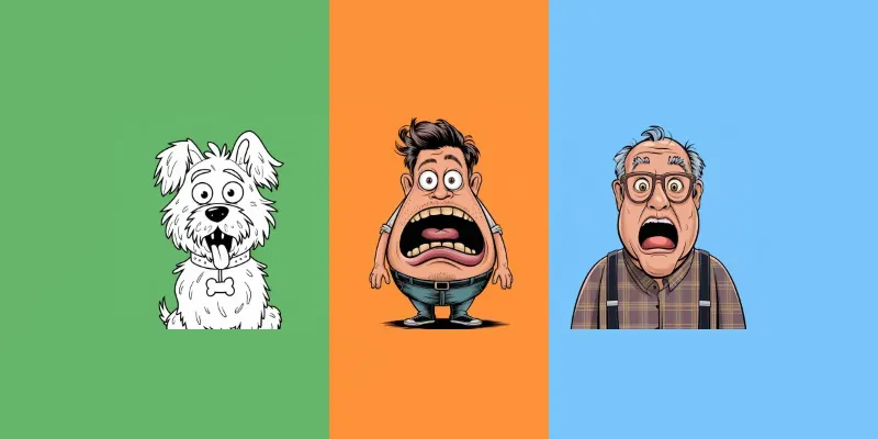 Comical Exaggerated Surprised Characters