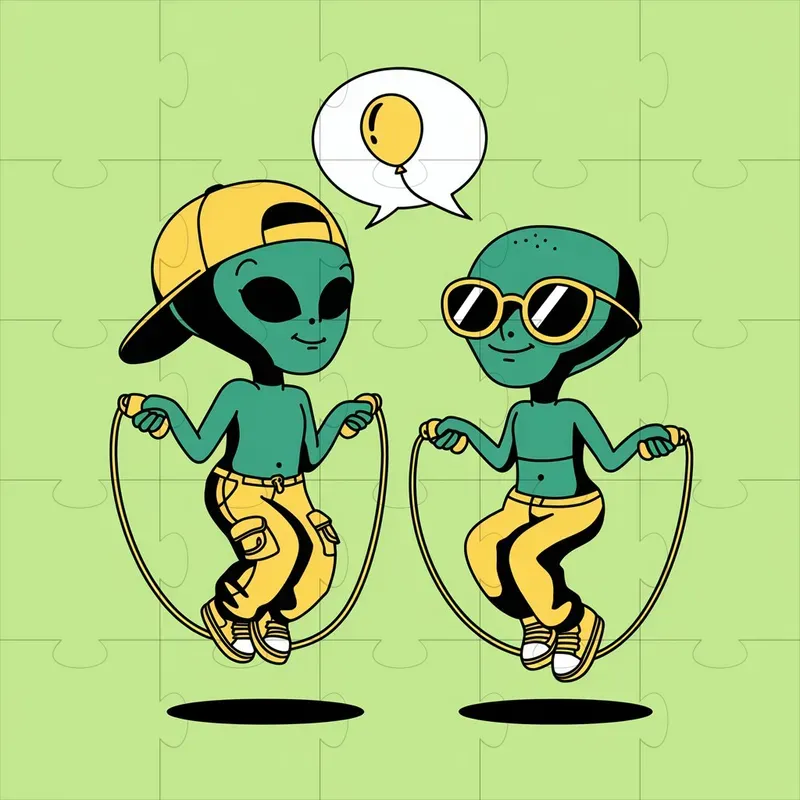 Minimalist Alien Art Illustrations