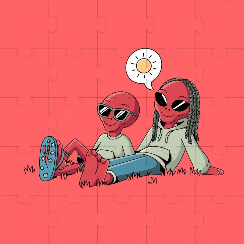 Minimalist Alien Art Illustrations