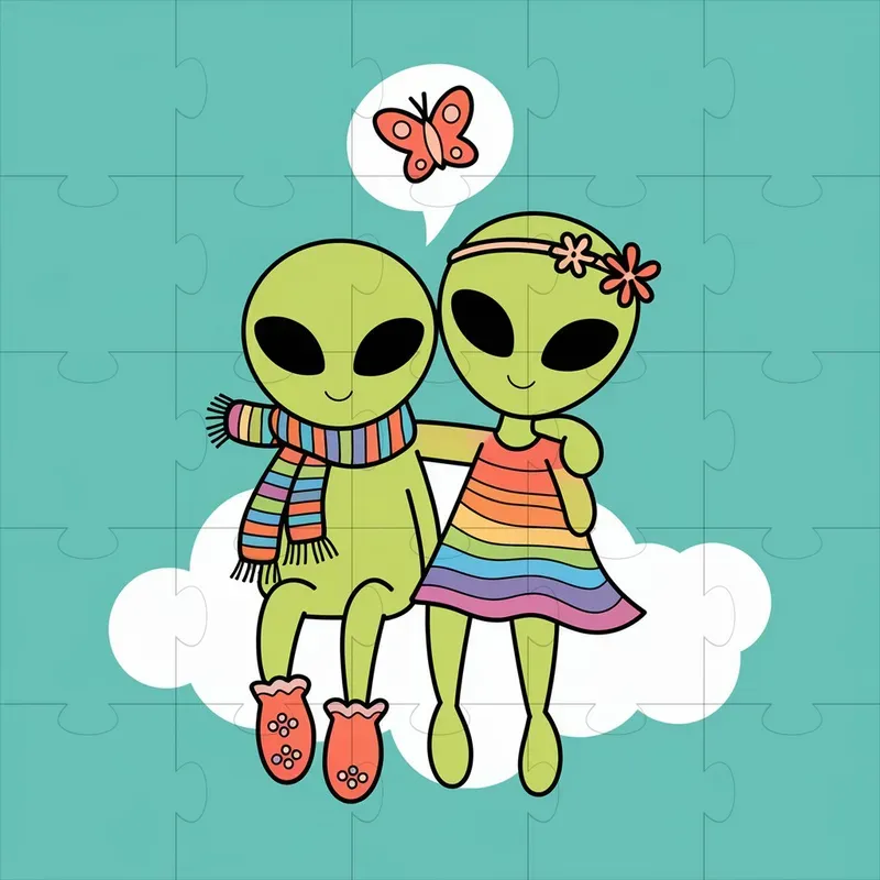 Minimalist Alien Art Illustrations