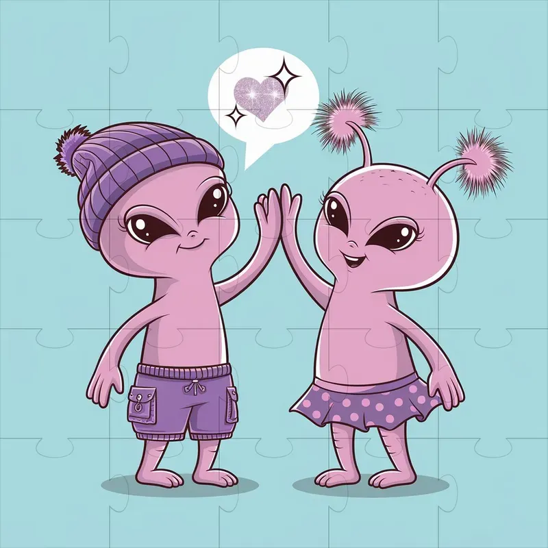 Minimalist Alien Art Illustrations
