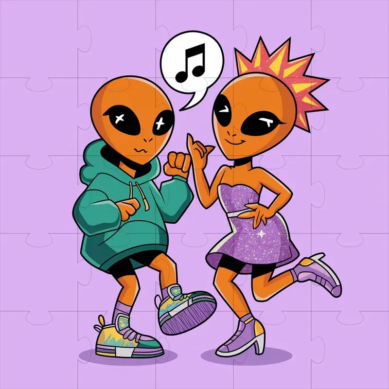 Minimalist Alien Art Illustrations