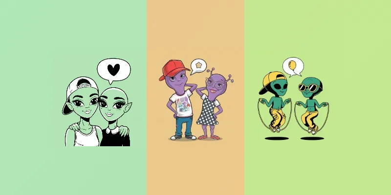 Minimalist Alien Art Illustrations generated by undefined