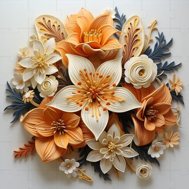 Round 3D Flowers