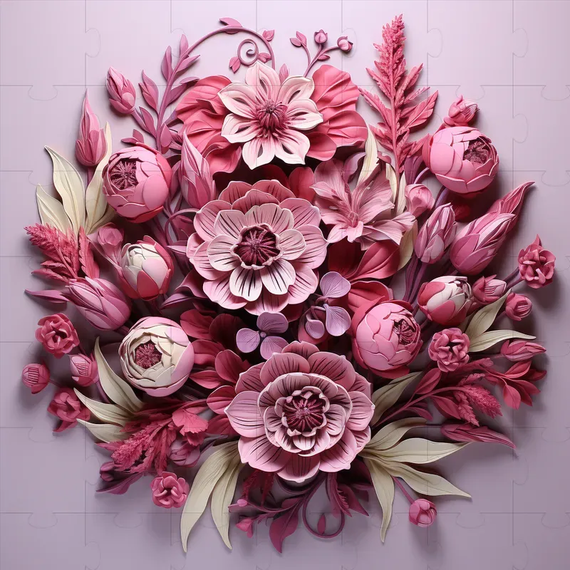 Round 3D Flowers