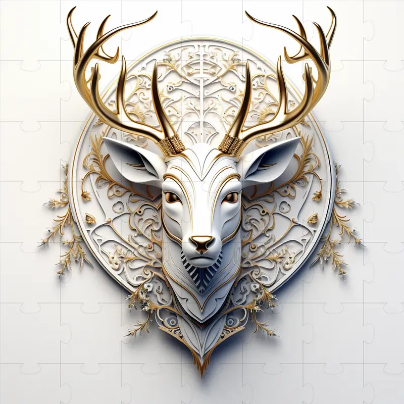 White Leather 3D Animal Heads