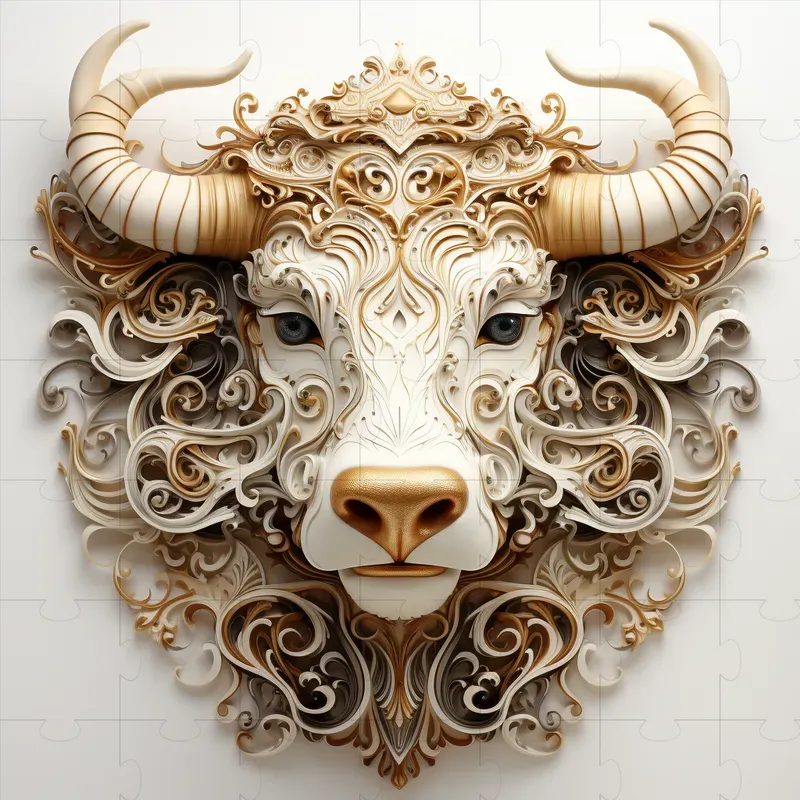 White Leather 3D Animal Heads