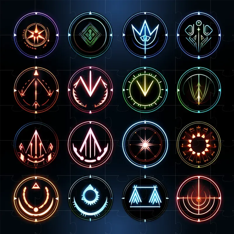 Neon Game Asset Icons
