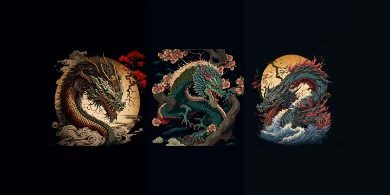 Mythical Japanese Dragons generated by undefined
