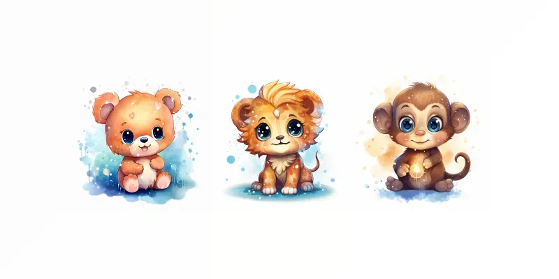 Cute Kawaii Chibi Animals generated by undefined