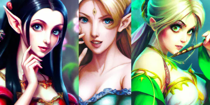 Elf Manga Woman Pin-up Art generated by undefined