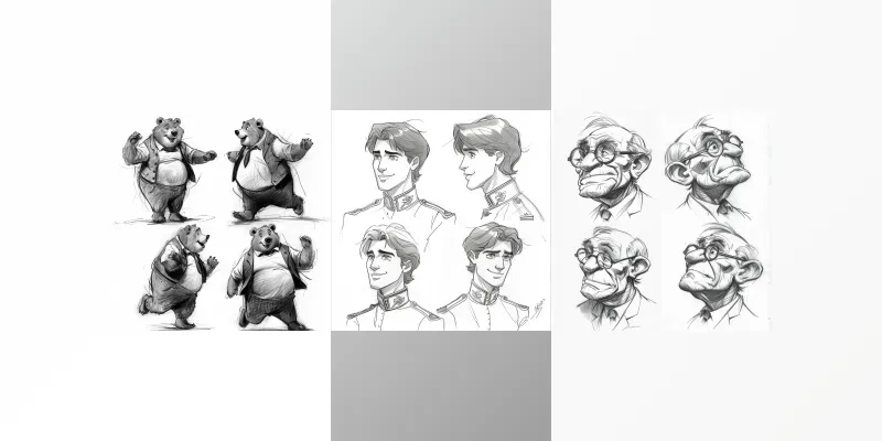 Character Sketches generated by undefined