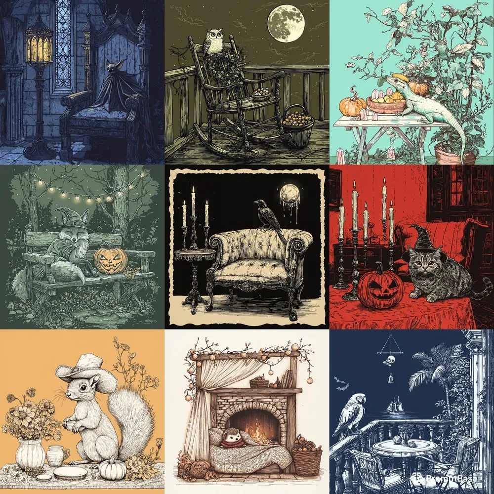 Halloween Haunt Elegant Art Scenes