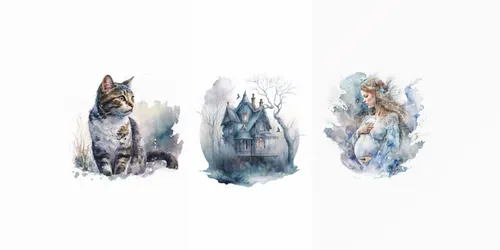 Watercolour Icons generated by midjourney