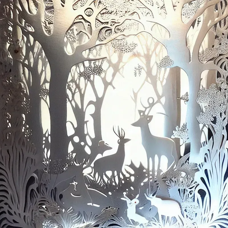 Forest Paper Cut Art