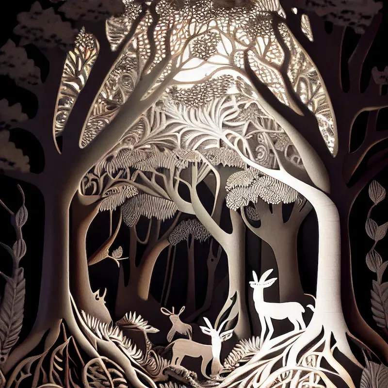 Forest Paper Cut Art