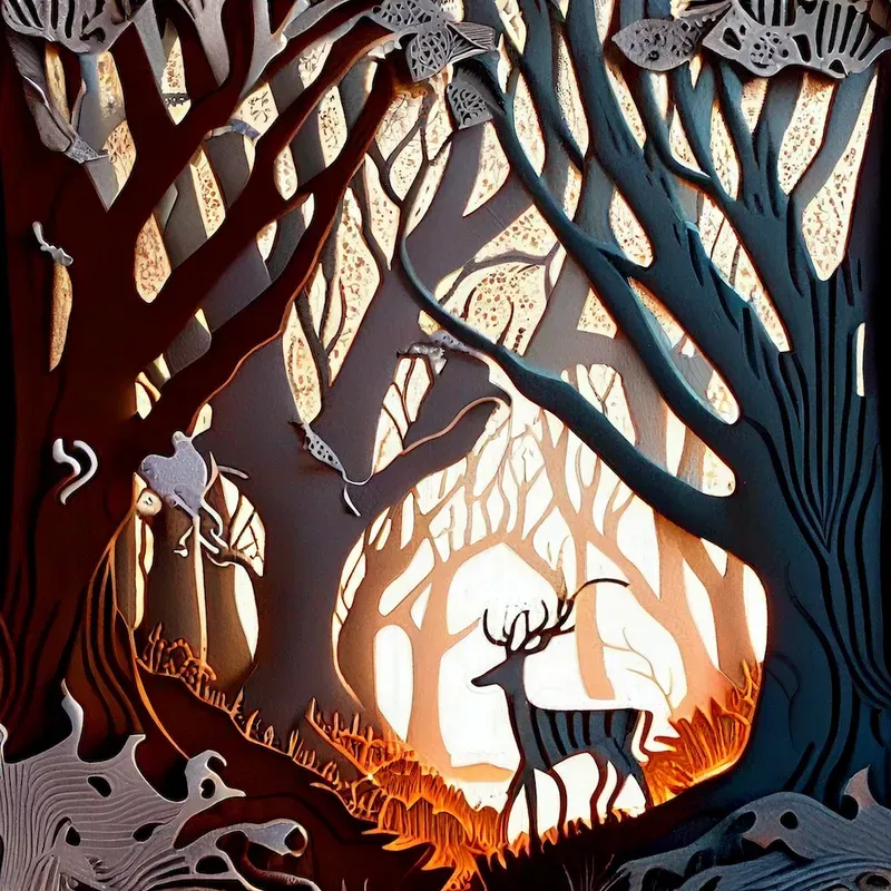 Forest Paper Cut Art