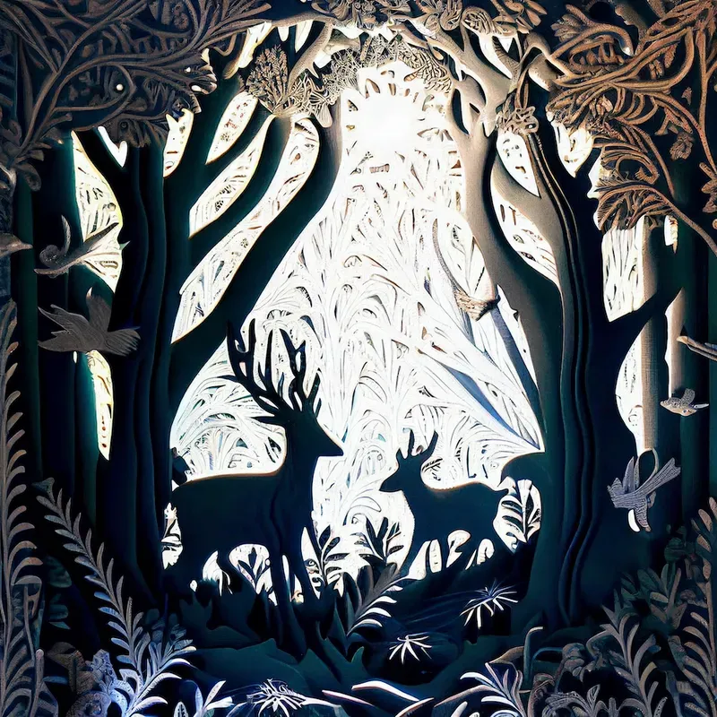 Forest Paper Cut Art