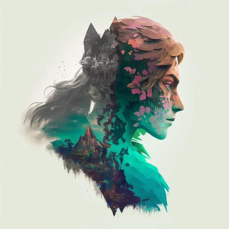 Overlapping Ink Character Arts