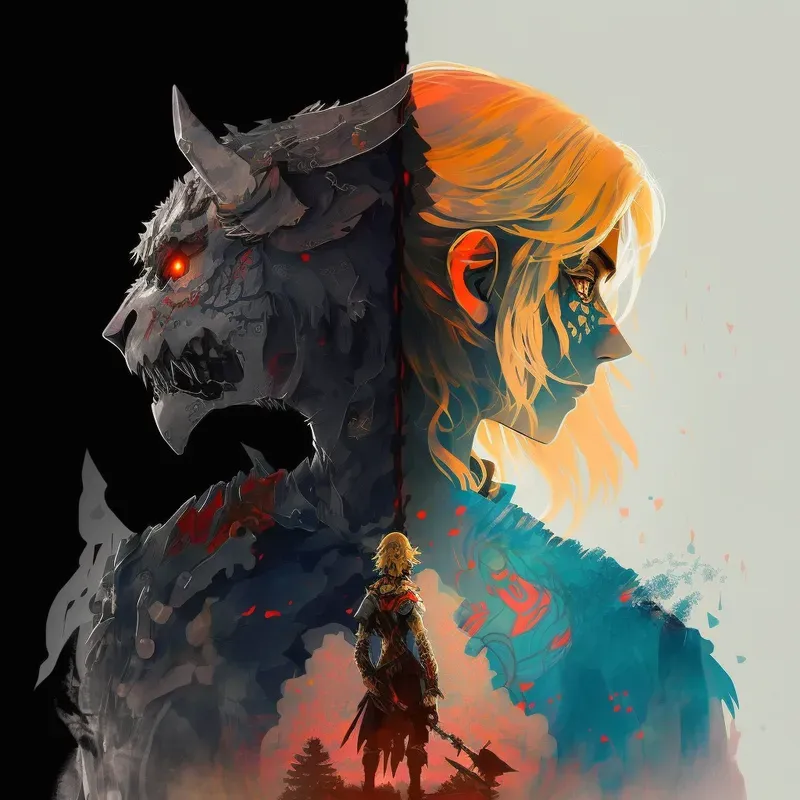 Overlapping Ink Character Arts