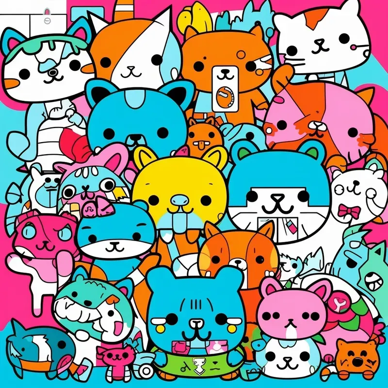 Tokidoki Style Cute Illustrations