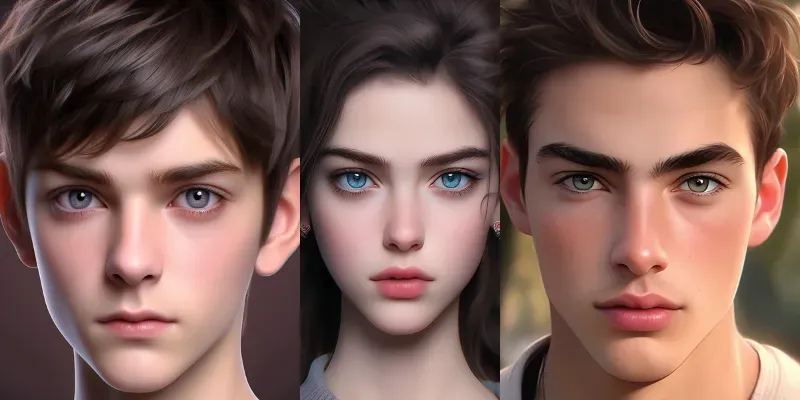Realistic 3D Avatar Anime Portraits