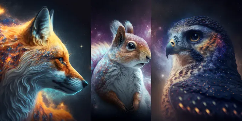 HD Cosmic Animal Wallpapers generated by undefined