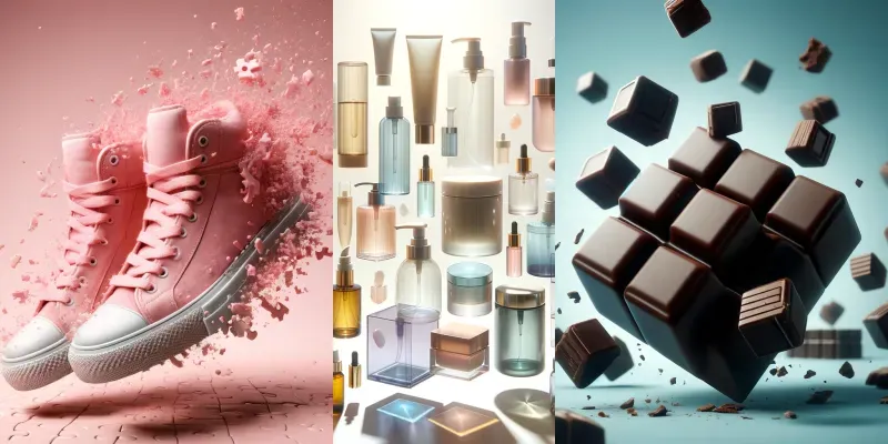 Cinematic Layout Floating Products generated by undefined
