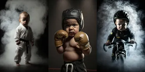 Ae Sports Babies In Portraits generated by midjourney