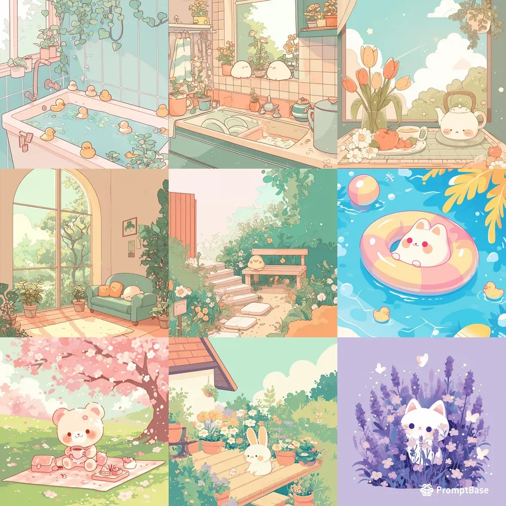 Dreamy Kawaii Pastel Illustrations