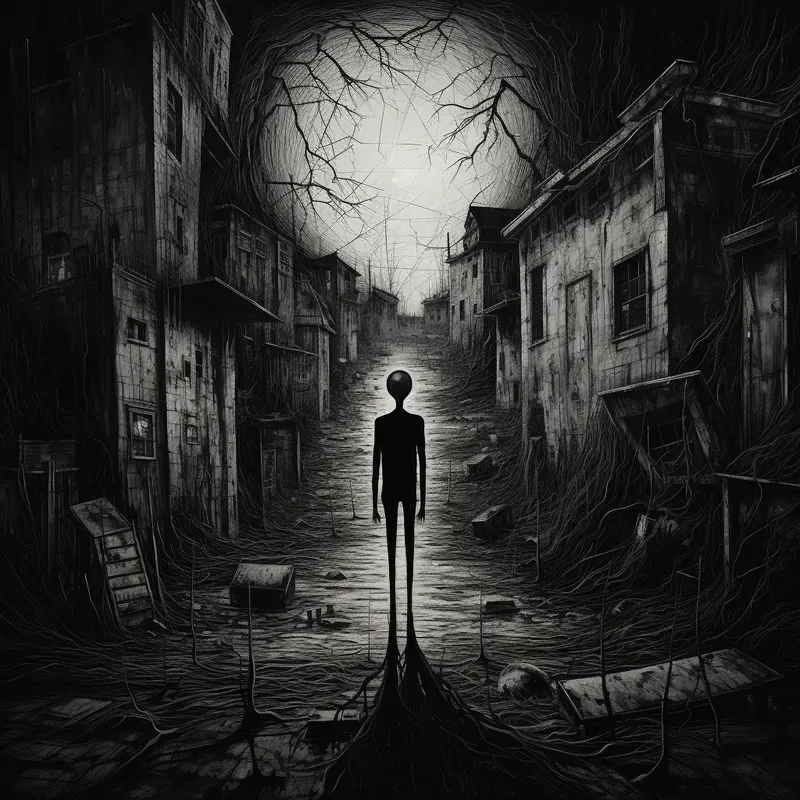 Creepy Black White Horror Illustrations