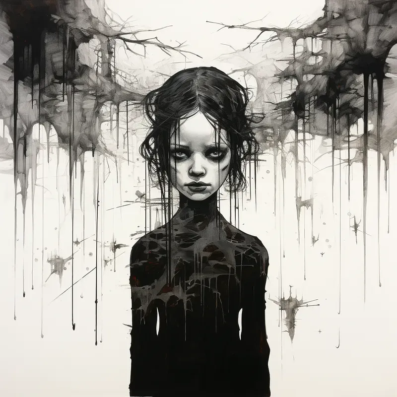 Creepy Black White Horror Illustrations
