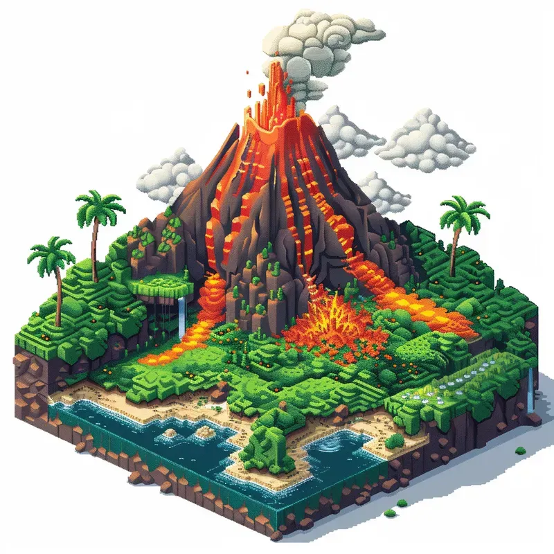 Digital Isometric Pixel Art
