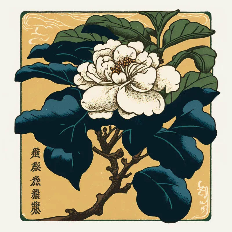 Japanese Woodcut Flowers