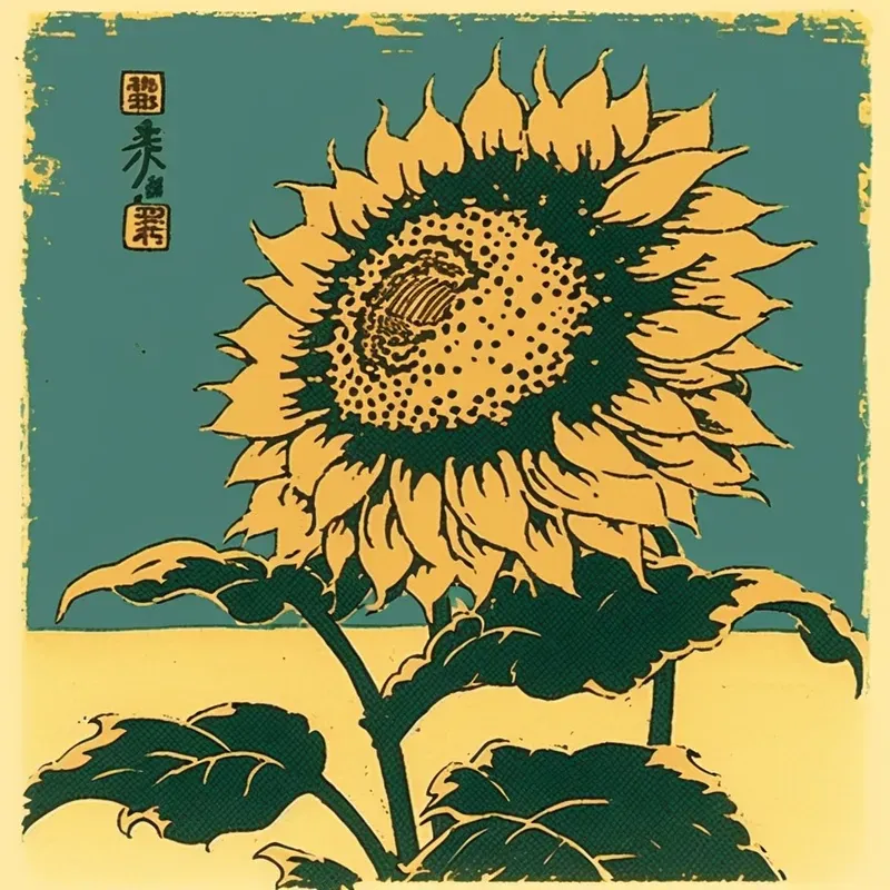 Japanese Woodcut Flowers