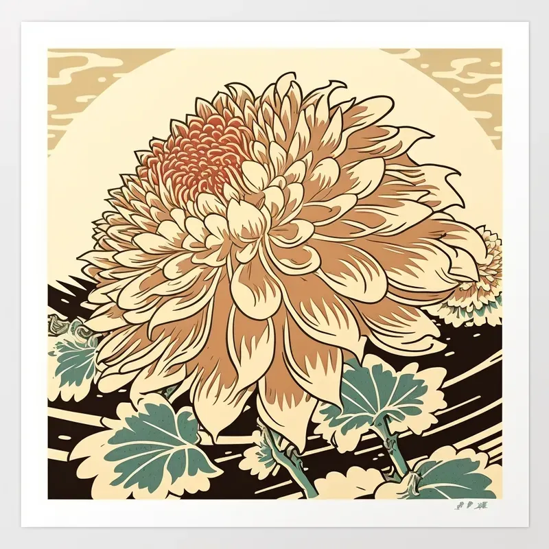 Japanese Woodcut Flowers