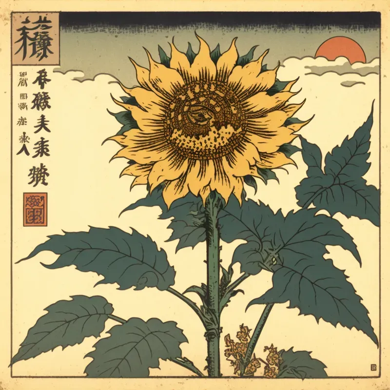 Japanese Woodcut Flowers