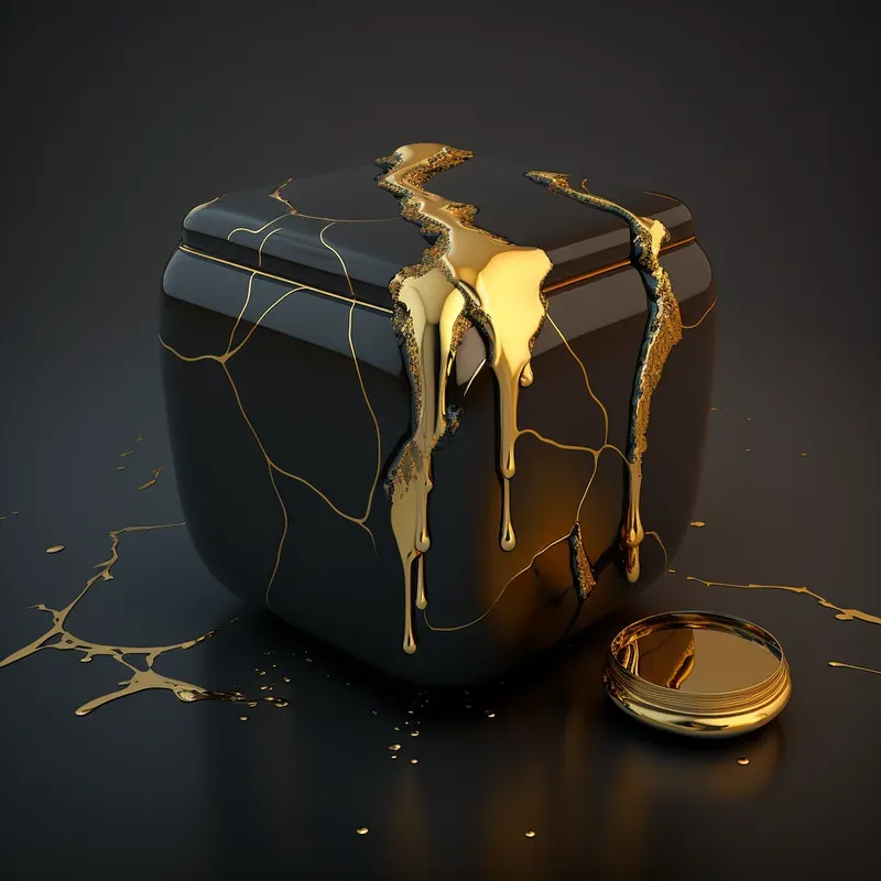 Gold Drip Object Renders