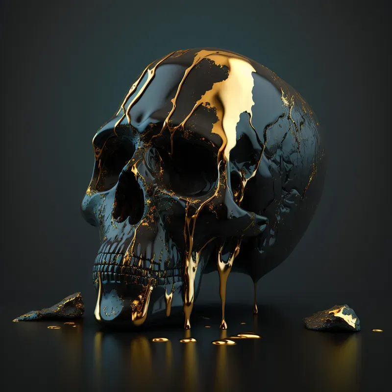 Gold Drip Object Renders