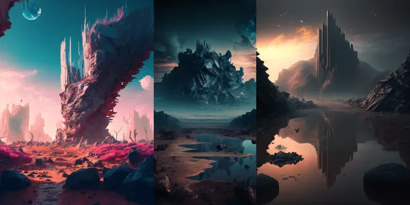 Surreal Landscape Renders generated by undefined