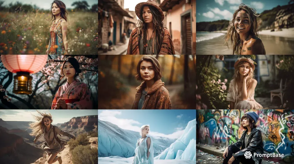 Realistic Girs In Different Scenes
