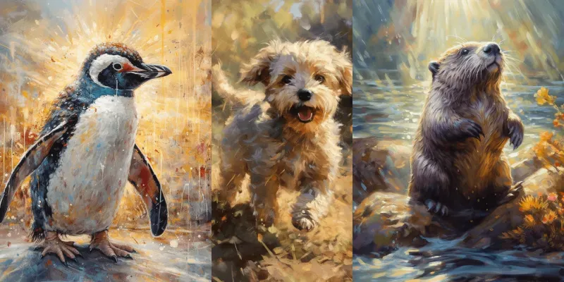 Whimsical Animal Paintings generated by undefined