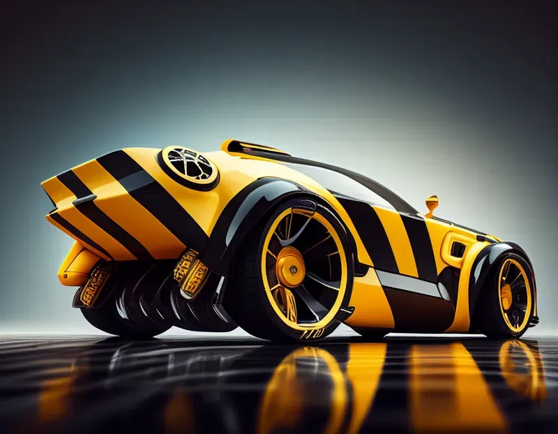 3D Sci-fi Concept Cars Posed In A Studio