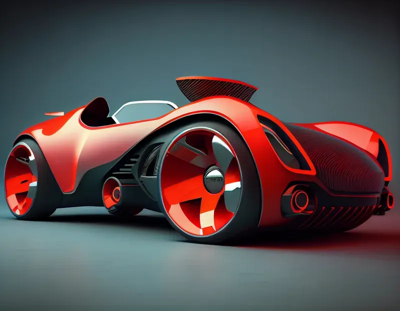 3D Sci-fi Concept Cars Posed In A Studio